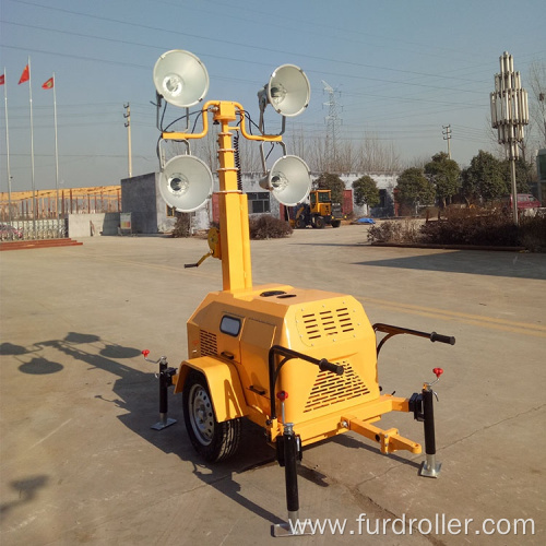 1000w*4 lamp vehicle mounted telescopic trailer light tower FZMT-1000B